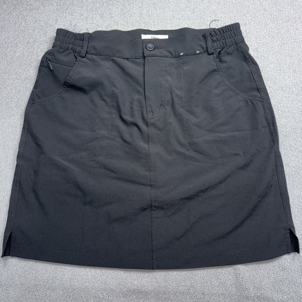 Tilley Women's Black Active Golf Skort Skirt Size Medium Stretch Outdoor
